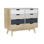 Caisson à Tiroirs DKD Home Decor Beige MDF Blanc Gris foncé Bois de paulownia (79 x 35 x 65 cm)