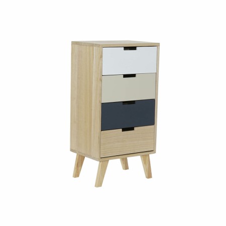Caisson à Tiroirs DKD Home Decor  Beige Bois d'hévéa Blanc Gris foncé Bois de paulownia (40 x 30 x 78 cm)