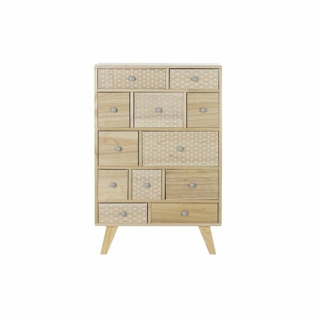 Caisson à Tiroirs DKD Home Decor  Naturel Blanc Bois de paulownia Ethnique (60 x 26 x 94 cm)