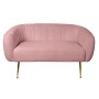 Canapé DKD Home Decor Mousse Rose Doré Métal Bois Polyester (129 x 75 x 73 cm)