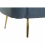 Canapé DKD Home Decor Mousse Bleu Doré Métal Bois Polyester (129 x 75 x 73 cm)