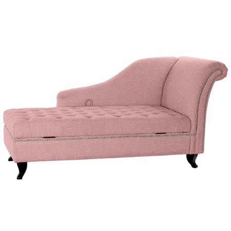 Canapé chaise longue DKD Home Decor Rose Métal Bois Polyester (165.5 x 69 x 83 cm)