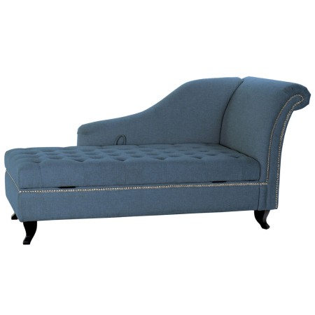 Canapé chaise longue DKD Home Decor Bleu Métal Bois Polyester (165.5 x 69 x 83 cm)