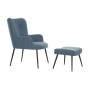 Fauteuil DKD Home Decor Noir Bleu Métal Polyester (70 x 60 x 84 cm)