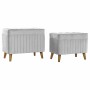 Banquette DKD Home Decor  Gris Naturel Bois Polyester (68 x 42 x 55,5 cm)