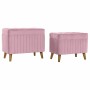 Banquette DKD Home Decor  Rose Naturel Bois Polyester (68 x 42 x 55,5 cm)