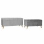 Banquette DKD Home Decor  Gris Marron Polyester Velours (122 x 50 x 58 cm)