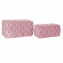 Banquette DKD Home Decor  Rose Polyester Velours Bois MDF (88 x 53 x 47,76 cm)