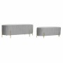 Banquette DKD Home Decor  Gris Doré Métal Polyester Velours (123 x 50 x 45 cm)