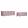 Banquette DKD Home Decor  Rose Doré Métal Polyester Velours (123 x 50 x 45 cm)