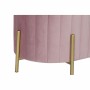 Banquette DKD Home Decor  Rose Doré Métal Polyester Velours (123 x 50 x 45 cm)