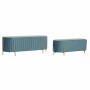 Banquette DKD Home Decor  Bleu Doré Métal Polyester Velours (123 x 50 x 45 cm)