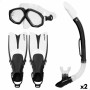 Lunettes de Plongée avec Tube et Palmes AquaSport Noir Adultes (2 Unités)