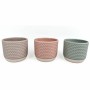 Cache-pot DKD Home Decor Vert Rose Grès (3 pcs) (12 x 12 x 10.5 cm)