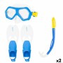 Lunettes de Plongée avec Tube et Palmes AquaSport Bleu Junior (2 Unités)