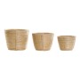 Set de pots DKD Home Decor Naturel Rotin (25 x 25 x 20 cm) (3 pcs)