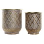 Set de pots DKD Home Decor Doré Métal (22.5 x 22.5 x 27 cm) (27 x 27 x 31 cm) (2 pcs)