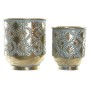 Cache-pot DKD Home Decor Floral Doré Métal (27 x 27 x 31 cm) (23 x 23 x 27 cm) (2 pcs)