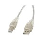 Cable USB A a USB B Lanberg CA-USBA-12CC-0030-TR 3 m Transparente Claro Impresora (1 unidad) (3 m)