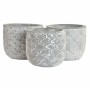 Cache-pot DKD Home Decor Gris Ciment Ethnique (14 x 14 x 12 cm) (3 Unités)