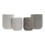 Set de pots DKD Home Decor ‎S3023985 Gris Ciment Blanc Fleurs Shabby Chic (17 x 17 x 21 cm) (2 Unités)