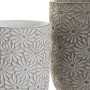 Set de pots DKD Home Decor ‎S3023985 Gris Ciment Blanc Fleurs Shabby Chic (17 x 17 x 21 cm) (2 Unités)