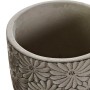 Set de pots DKD Home Decor Gris Ciment Blanc Fleurs Shabby Chic (2 Unités) (17 x 17 x 15 cm)