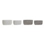 Set de pots DKD Home Decor Gris Ciment Blanc Fleurs (20 x 11 x 10 cm) (23 x 13 x 11 cm) (2 pcs)