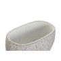 Set de pots DKD Home Decor S3023991 Gris Ciment Blanc Tropical Feuille d'une plante (24 x 14 x 11 cm) (2 Unités)