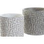 Set de pots DKD Home Decor Gris Ciment Blanc Moderne Géométrique (2 Unités) (17 x 17 x 15 cm)