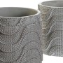 Set de pots DKD Home Decor ‎S3023995 Ondes Gris Ciment Gris foncé (2 Unités) (18 x 18 x 15 cm)