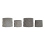 Set de pots DKD Home Decor ‎S3023996 Gris Ciment Blanc Éventail Oriental (2 Unités) (18 x 18 x 15 cm)