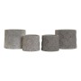 Set de pots DKD Home Decor ‎S3023996 Gris Ciment Blanc Éventail Oriental (2 Unités) (18 x 18 x 15 cm)