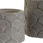 Set de pots DKD Home Decor ‎S3023996 Gris Ciment Blanc Éventail Oriental (2 Unités) (18 x 18 x 15 cm)