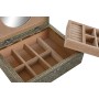 Caja-Joyero Home ESPRIT Blanco Champán Madera Aluminio 22,5 x 17,5 x 7,6 cm