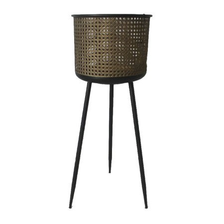 Cache-pot DKD Home Decor Noir Doré Métal (26 x 26 x 79 cm)