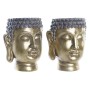 Cache-pot DKD Home Decor Gris Doré Buda Résine Oriental (2 Unités)