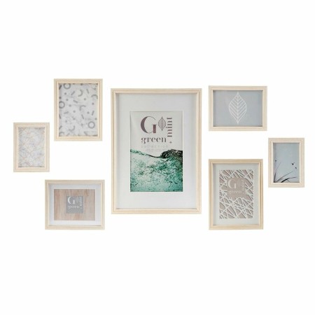 Porte photos mural DKD Home Decor Verre Naturel Vert Bois MDF Scandinave (32,5 x 1,5 x 45 cm)