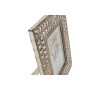 Marco de Fotos Home ESPRIT Blanco Natural Cristal Madera de mango Flor Indio 26,5 x 2 x 31,5 cm