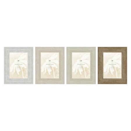 Cadre photo Home ESPRIT Blanc Beige Verre polystyrène Scandi 19 x 2 x 24 cm (4 Unités)