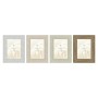 Marco de Fotos Home ESPRIT Blanco Beige Cristal Poliestireno Scandi 19 x 2 x 24 cm (4 Unidades)