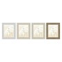 Cadre photo Home ESPRIT Blanc Beige Verre polystyrène Marbre Scandinave 26 x 2 x 31 cm (4 Unités)