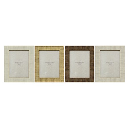 Marco de Fotos Home ESPRIT Beige Natural Cristal Poliestireno Escandinavo 20,5 x 2 x 25,5 cm (4 Unidades)