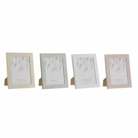 Cadre photo DKD Home Decor Urban Verre Beige Rose Blanc Vert PS (19,5 x 2 x 24,5 cm) (4 Unités)