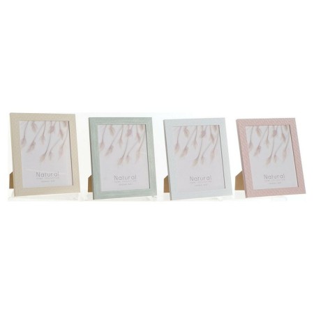 Cadre photo DKD Home Decor Urban Verre Beige Rose Blanc Vert PS (24,5 x 2 x 29,7 cm) (4 Unités)