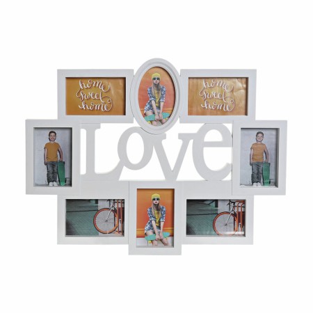 Cadre photo DKD Home Decor Love Verre Blanc PP Urbaine (62 x 3 x 47 cm)