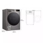 Laveuse-Sécheuse Intelligente LG F4DR7011AGS 1400 rpm 11 kg/6 kg
