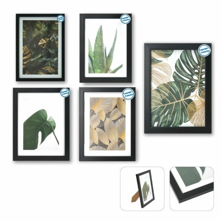 Cadre photo DKD Home Decor Multiple Noir Moderne Bois MDF (22,5 x 2 x 28 cm)