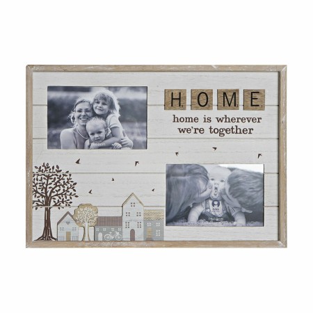 Cadre photo DKD Home Decor S3024213 Verre Naturel Blanc Bois MDF méditerranéen (36,5 x 2 x 26 cm) (2 Unités)