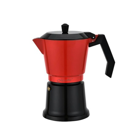 Cafetera Italiana Feel Maestro MR-1657-6 Negro Rojo Aluminio 300 ml 6 Tazas